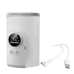 Chauffe-biberon USB portable blanc avec écran numérique et câble de chargement inclus