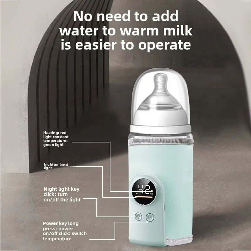 Chauffe-biberon USB portable avec affichage numérique et lumière d'ambiance pour réchauffer le lait facilement