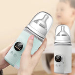 Chauffe-biberon USB portable en couleur verte avec écran numérique pour réchauffer le lait facilement