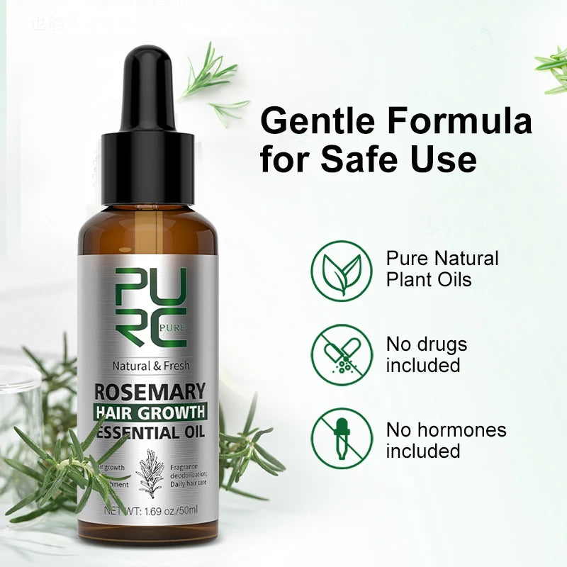 Sérum croissance cheveux naturel Flowza à l'huile essentielle de romarin pour cheveux sains et forts