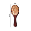 Brosse à cheveux ergonomique 19cm avec poils en bois et manche marron foncé pour un coiffage doux