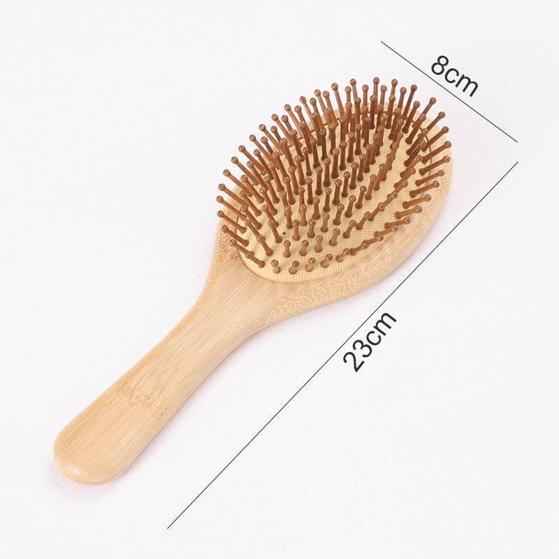 Brosse à cheveux ergonomique 19cm en bois naturel avec picots arrondis pour un coiffage doux 5
