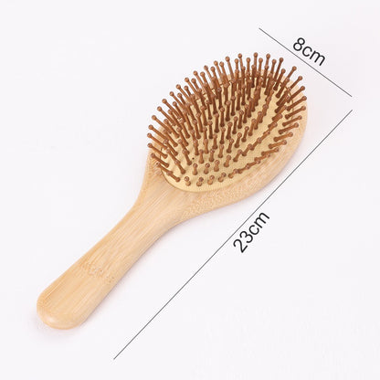 Brosse à cheveux ergonomique 19cm en bois naturel avec picots arrondis pour un coiffage doux 5