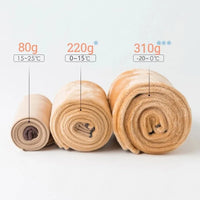 Collants thermiques hiver femme displayed in three thickness options for varying temperatures and warmth levels