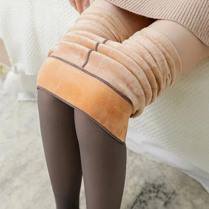 Flowza collants thermiques hiver femme in soft brown fabric for warmth and comfort during cold weather