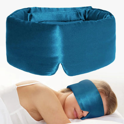 Masque de sommeil en soie mûrier bleu océan pour un confort doux et une meilleure qualité de sommeil
