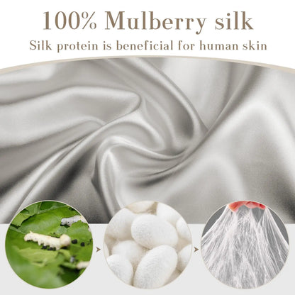 Masque de sommeil en soie mûrier 100% Mulberry silk avec protéines de soie bénéfiques pour la peau